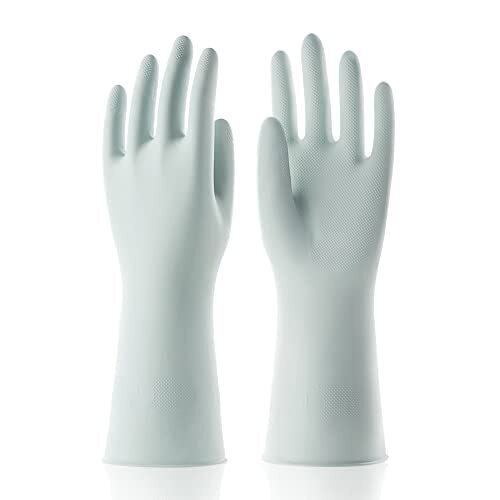 1 Pair Large Reusable Rubber Dishwashing Cleaning Gloves for Kitchen Bathroom - Picture 1 of 6