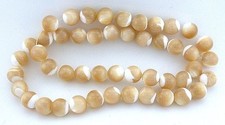 8mm Round Cream Mother Of Pearl Gem Stone Gemstone Bead 15 Inch Strand MOPBS3CR