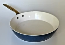 Gotham Steel Hammered Ceramic Cookware Titanium 12" Fry Pan Navy Nonstick