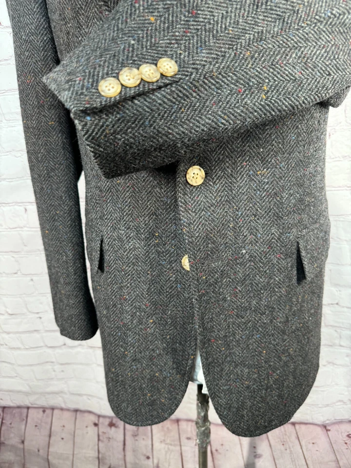 Chaqueta Blazer Abrigo Deportivo EVAN PICONE Para Hombres Gris MANCHA TWEED Lana ESPIGA 40R Foto 4 de 4