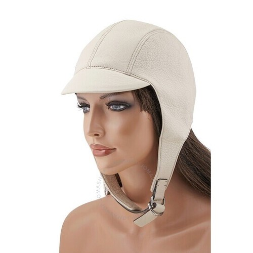 White Leather Aviator Hat Pilot Flying 