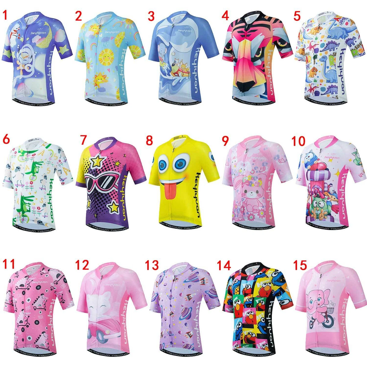 Girls Reflective Cycling Jersey Kids Cycling Clothes Bike Jersey