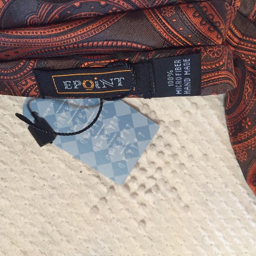 EPOINT Men's Cravat Ascot Brown & Burnt Orange Paisley Handmade 100% Microfiber - Picture 6 of 12