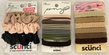 Scunci Hair Assortment Ponytail  Scrunchies 30 Pieces Lot of 3 NEW