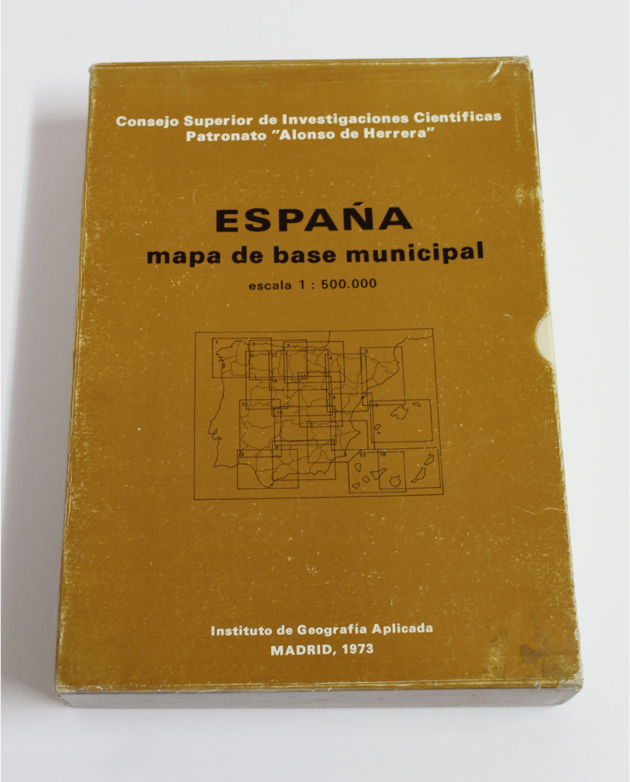 ESPAÑA Mapa de Base municipal a Escala Editorial C.S.I.C. Madrid Año 1973