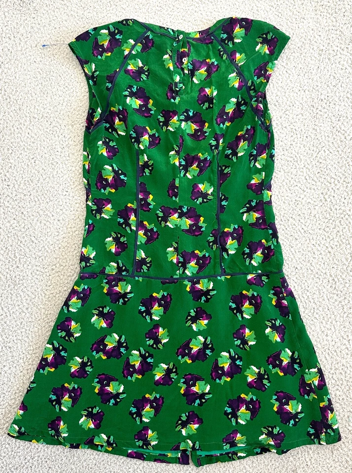 GREYLIN Silk Dress Small Floral Button Front Lined - Image 2 of 4