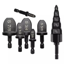 7x Swaging Tool Drill Bit Set HVAC Repair Tool Copper Pipe Flaring Tube Expander