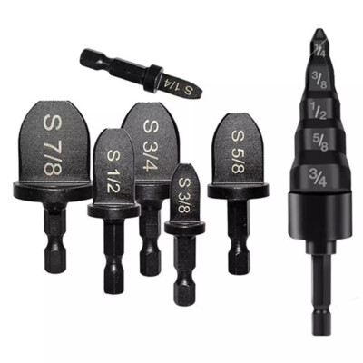 7x Swaging Tool Drill Bit Set HVAC Repair Tool Copper Pipe Flaring Tube Expander