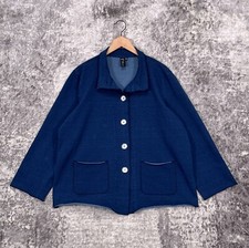 New Focus Casual Life Shirt Jacket Womens Indigo Blue Size Xl