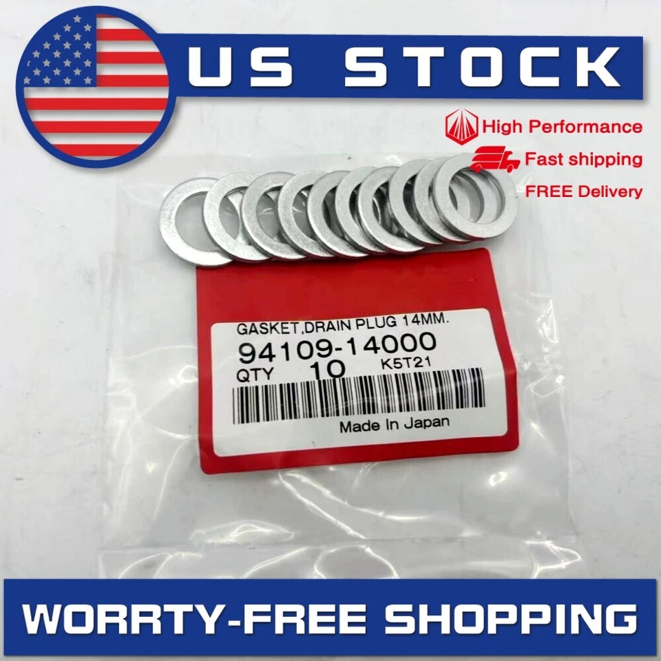 NUEVO OEM Pack Para 10 Honda 14MM PCV Tapón de Drenaje Junta Arandela 94109-14000 Foto 2 de 4