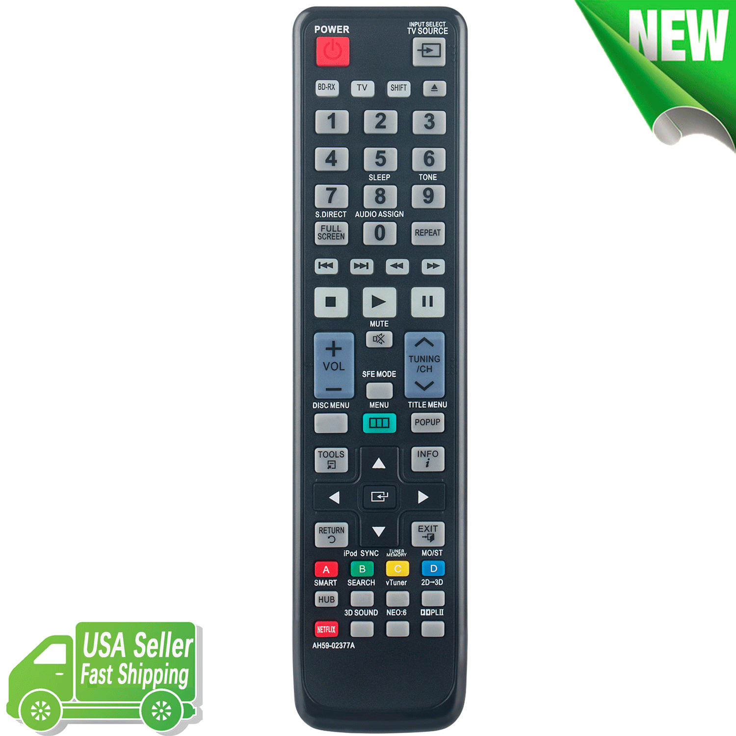 AH59-02377A Replacement Remote Control for Samsung Blu-ray AV Receiver HW-D7000