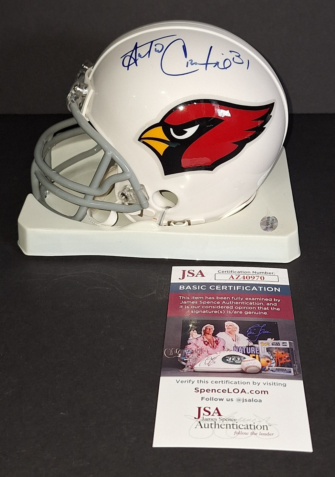 Antonio Cromartie Autographed Signed Arizona Cardinals mini helmet JSA COA 