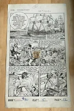 FIGHT COMICS #80 original comic art 1952 SIR FRANCIS DRAKE DRAGON IGER WEBB