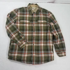 L.L. Bean Shaket Mens Size L Multicolor Cotton Wool Blend Sherpa Lined.