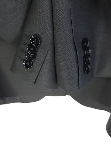Traje Express Hombre Chaqueta 42R Gris Fotógrafo Ajustado Mezcla Lana Pantalones 34x32 - Imagen 8 de 24