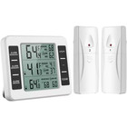 Wireless Digital Refrigerator Freezer Thermometer Temp Alarm 2 Sensor In/Outdoor