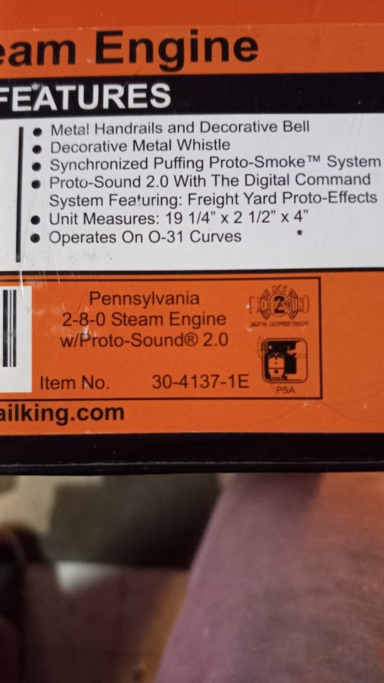 Rail King Rugged Rails Series. Pa Red Top All Bells &whistles Proto