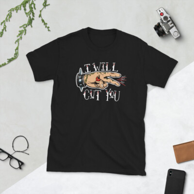 I will Cut You Scissor Fingers PUNK ROCK Shirt Agorables Traditional Hand Tattoo