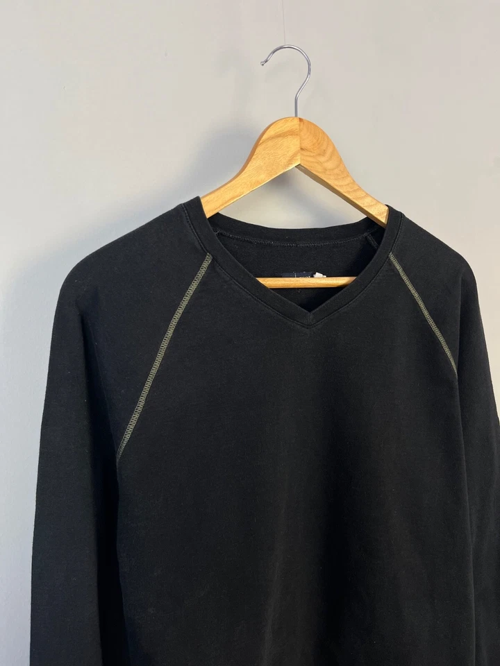 Armani джинсы винтажный мужчин черный выцветший Y2K большой логотип хлопок толстовка размер XL - Изображение 3 из 4