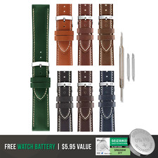 Morellato Rodius Calf Leather Watch Band - Designed in Italy  Bonus Battery
