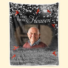 Custom Photo Memorial Blanket Sympathy Fathers Day Blanket Gift Family Members