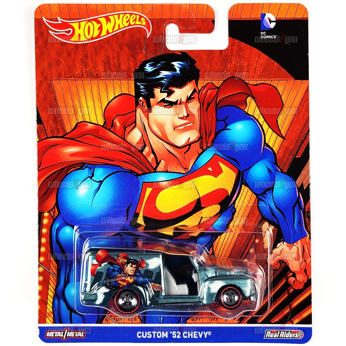 Hot Wheels CUSTOM 52 CHEVY blue Superman - HW Pop Culture 1:64 die