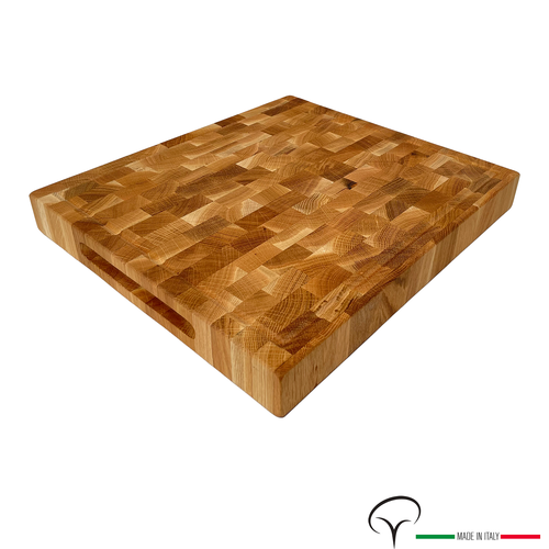 tagliere artigianale in legno di ROVERE butcher block  435x390x51 mm - Photo 1/2