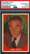 Ford Frick PSA DNA Signed 1960 Fleer Autograph