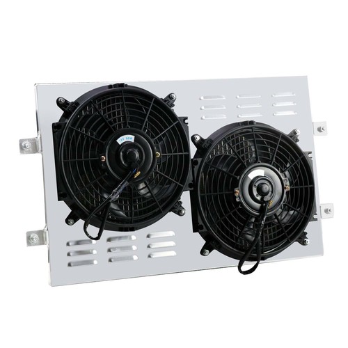 Aluminum Shroud &2x10" Electric Fans &Relay Fit 1972-1986 JEEP CJ5 CJ6 CJ7 L6 V8 - Picture 2 of 8