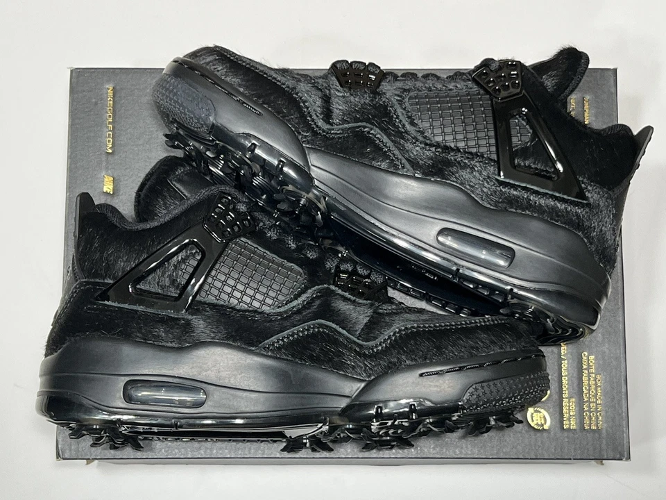 Nike Air Jordan IV G 4 Golf Negro Gato Pelo de Poni CU9981 001 Para hombres Talla 5/W6.5 Foto 4 de 4