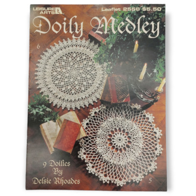 Leisure Arts Crochet DOILY MEDLEY #2556, 9 Designs by Delsie Rhoades