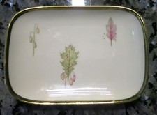 Jaeger&Co Konfektschälchen mit Blätterdekor u. Goldrand 50er Jahre