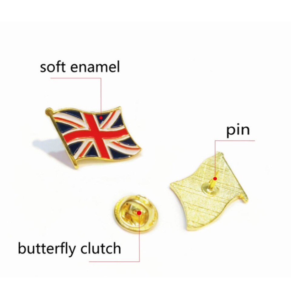 10 Pcs UK Patriotic Waving Union Jack Pins National Flag Brooch eBay