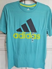 Boys Youth Kids Adidas Short Sleeve Mint Rush Shirt NEW Large