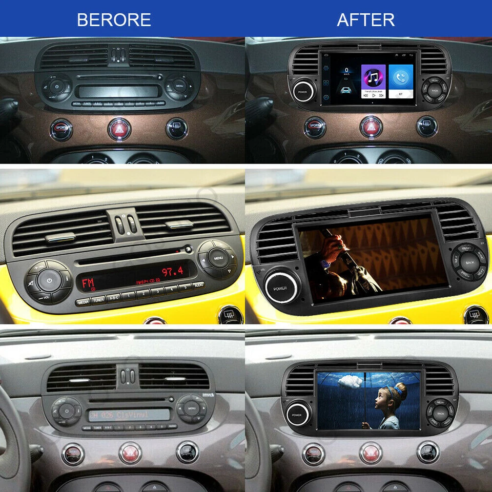 7" 4+64GB Android 13 Car Stereo Radio Carplay GPS Navi BT For Fiat 500 2007-2015 - Image 3 of 4