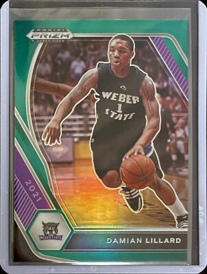 Damian Lillard - 2021 Panini Prizm Draft Picks - Green Prizm #83