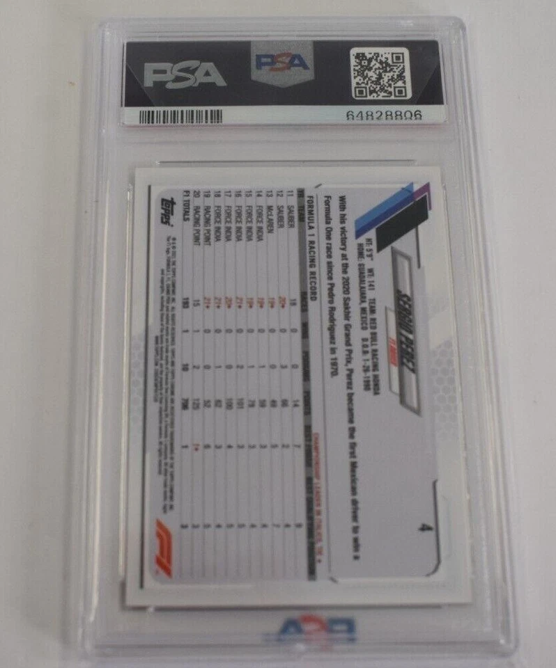 Sergio Perez Psa 10 2021 Topps Chrome Formula 1 F1 #4 Refractor SP Gem Mint - Image 2 of 4