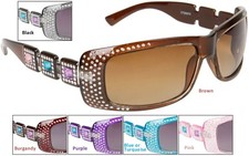 Rhinestone Womens Fashion Designer Celebrity Sunglasses Faux Technique Gemstones