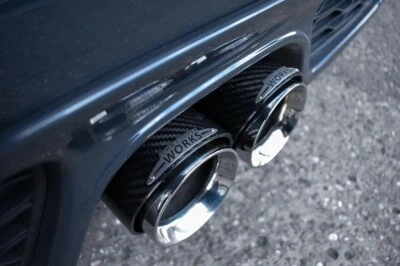 KILLALLCHROME Fits MINI JCW STYLE EXHAUST TIPS PAIR CARBON FIBRE GLOSS F55 F56 F57 COOPER S UK