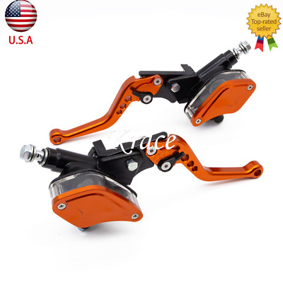 7/8'' 22mm CNC Brake Clutch Levers Hydraulic Master Cylinder with Reservoir Pair