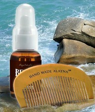 Organic Beard Oil  Hand-Crafted Wooden Beard  Mustache Comb Men  s Grooming Kit