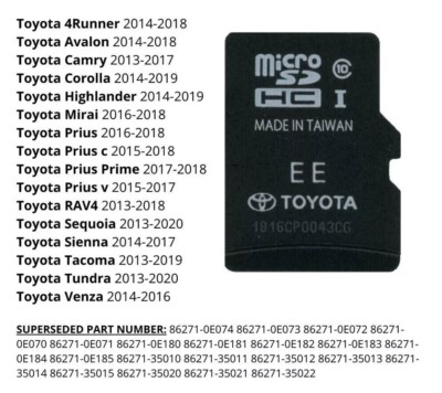 2024 MAP UPDATE GPS NAVIGATION MICRO SD CARD TOYOTA MODELS