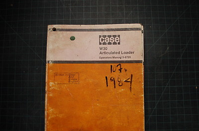 CASE W30 ARTICULATED LOADER Operation Operator Manual book guide shop WHEEL PAY