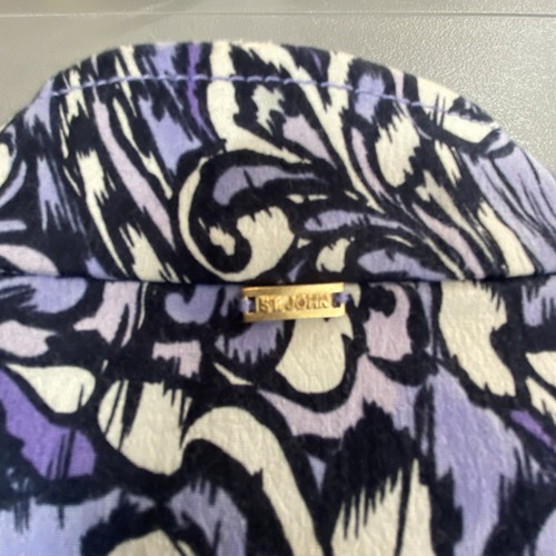 St John Womens Blazer Jacket Size M Purple Floral Paisley Buttons silk blend - Picture 4 of 15