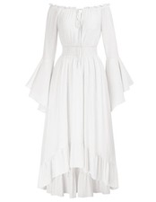 Scarlet Darkness Renaissance Dress Women Off Shoulder Bell Sleeve Dress Bel...
