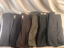 Lot Of 7 Mens Suit Pants Size 36-38, Variety Of Brands,  Styles, Colors.