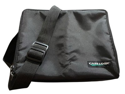 Case Logic CD Black Nylon Storage Carrying Case Bag 30 cap w/ Strap Zipper Vtg