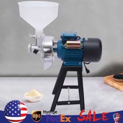 110v 3000w Electric Grain Corn Wheat Feed Mill Dry&wet Cereals Grinder W/funnel