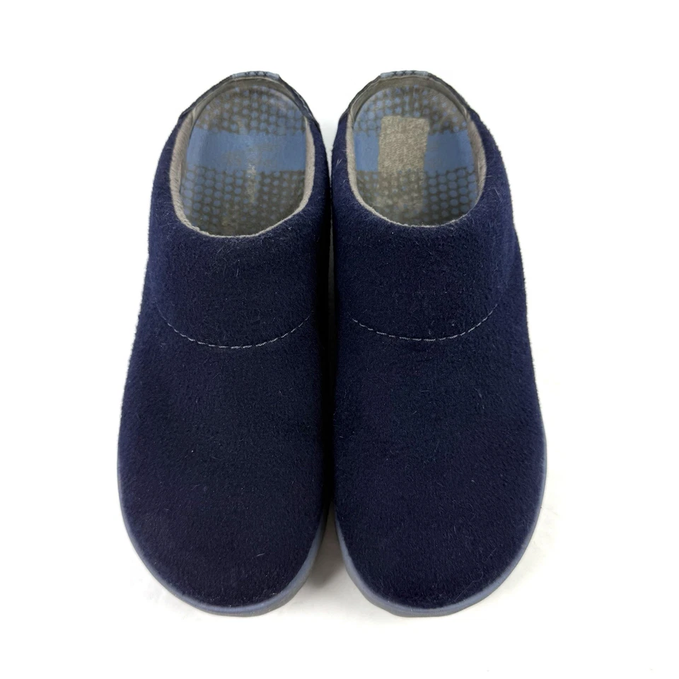 Tamancos femininos Dansko Lucie 38 azul escuro lã slip on mules sapatos confortáveis - Imagem 3 de 4