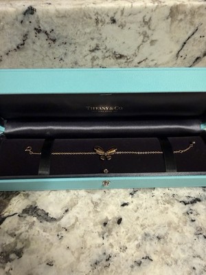 Tiffany & Co Love Bugs Butterfly Chain Bracelet 18k Rose Gold